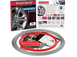 RimPro-Tec 13 to 22-Inch Wheel Bands Kit with Red Insert; Silver (Universal; Some Adaptation May Be Required)