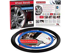 RimPro-Tec 13 to 22-Inch Wheel Bands Kit with Sky Blue Insert; Black (Universal; Some Adaptation May Be Required)