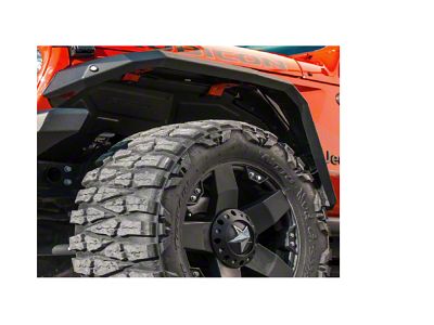 RIVAL 4x4 Aluminum Front Inner Fender Liners; Textured Black (20-25 Jeep Gladiator JT)