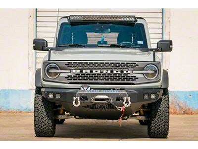 Road Armor Skid Plate for Stealth Front Bumper; Textured Black (21-25 Bronco)