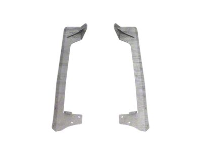 Road Armor Defender 50-Inch LED Light Bar A-Pillar Mounting Brackets with 1 Lower Mount; Raw Steel (07-18 Jeep Wrangler JK)