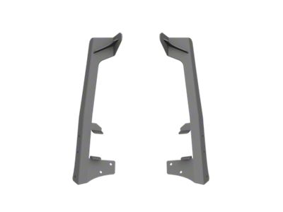 Road Armor Defender 50-Inch LED Light Bar A-Pillar Mounting Brackets with 2 Lower Mounts; Satin Black (07-18 Jeep Wrangler JK)