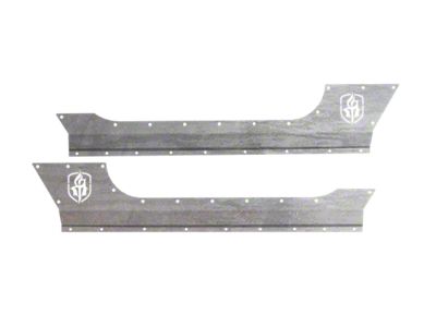 Road Armor Defender Rocker Panels; Raw Steel (07-18 Jeep Wrangler JK 2-Door)