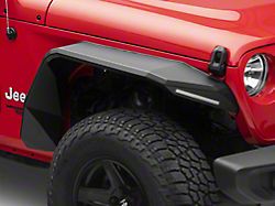 Road Armor Stealth Front Fender Flares with Switchback LED DRL; Textured Black (18-24 Jeep Wrangler JL)