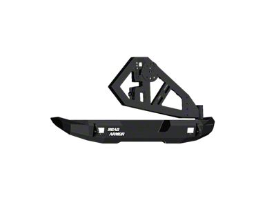 Road Armor Stealth Mid-Width Rear Bumper with Tire Carrier Assembly; Textured Black (07-18 Jeep Wrangler JK)
