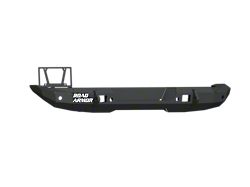 Road Armor Stealth Mid-Width Rear Bumper with Tire Carrier Hole; Textured Black (18-25 Jeep Wrangler JL)