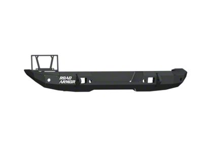 Road Armor Stealth Mid-Width Rear Bumper with Tire Carrier Hole; Textured Black (18-25 Jeep Wrangler JL)