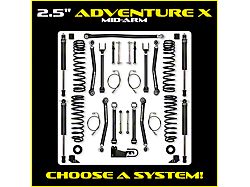 Rock Krawler 2.50-Inch Adventure X Mid-Arm Suspension Lift Kit (07-18 Jeep Wrangler JK 4-Door)