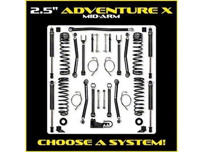 Rock Krawler 2.50-Inch Adventure X Mid-Arm Suspension Lift Kit (07-18 Jeep Wrangler JK 4-Door)