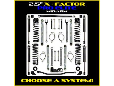 Rock Krawler 2.50-Inch X-Factor PRO ELITE Mid-Arm Suspension Lift Kit (07-18 Jeep Wrangler JK 4-Door)