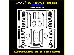 Rock Krawler 2.50-Inch X-Factor PRO Mid-Arm Suspension Lift Kit with RRD 2.25-Inch IFP Shocks (07-18 Jeep Wrangler JK 4-Door)