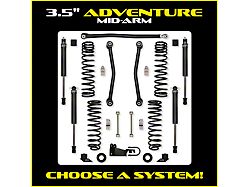 Rock Krawler 3.50-Inch Adventure Mid-Arm Suspension Lift Kit with RRD 2.25-Inch IFP Shocks (07-18 Jeep Wrangler JK 2-Door)