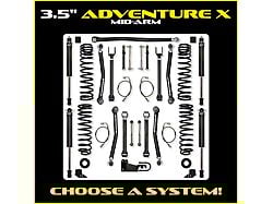 Rock Krawler 3.50-Inch Adventure X Mid-Arm Suspension Lift Kit (07-18 Jeep Wrangler JK 2-Door)