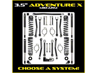 Rock Krawler 3.50-Inch Adventure X Mid-Arm Suspension Lift Kit (07-18 Jeep Wrangler JK 4-Door)