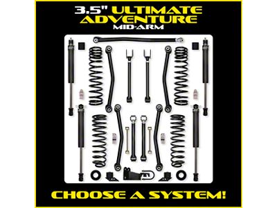 Rock Krawler 3.50-Inch Ulitimate Adventure Mid-Arm Suspension Lift Kit (07-18 Jeep Wrangler JK 4-Door)