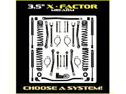 Rock Krawler 3.50-Inch X-Factor Mid-Arm Suspension Lift Kit with Bilstein 1500 Shocks (07-18 Jeep Wrangler JK 2-Door)
