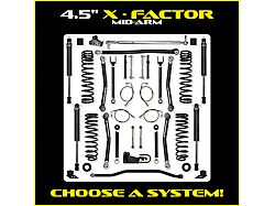 Rock Krawler 4.50-Inch X-Factor Mid-Arm Suspension Lift Kit with RRD 2.25-Inch IFP Shocks (07-18 Jeep Wrangler JK 2-Door)