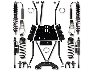 Rock Krawler 4.50-Inch X-Factor X2 Flat Belly 5-Inch Stretch Long Arm Suspension Lift Kit with Coil-Overs (97-06 Jeep Wrangler TJ, Excluding Unlimited)