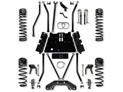 Rock Krawler 4.50-Inch X-Factor X2 Flat Belly 5-Inch Stretch Long Arm Suspension Lift Kit (97-06 Jeep Wrangler TJ, Excluding Unlimited)