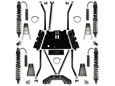 Rock Krawler 4.50-Inch X-Factor X2 Flat Belly Trail Runner Stage 1 Long Arm Suspension Lift Kit with Coil-Overs (04-06 Jeep Wrangler TJ Unlimited)