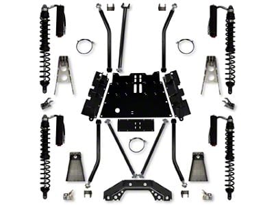 Rock Krawler 4.50-Inch X-Factor X2 Flat Belly Trail Runner Stage 2 Long Arm Suspension Lift Kit with Coil-Overs (04-06 Jeep Wrangler TJ Unlimited)