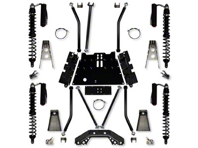 Rock Krawler 4.50-Inch X-Factor X2 Flat Belly Trail Runner Stage 2 Long Arm Suspension Lift Kit with Coil-Overs (97-06 Jeep Wrangler TJ, Excluding Unlimited)