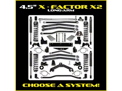 Rock Krawler 4.50-Inch X-Factor X2 Long-Arm Suspension Lift Kit (07-18 Jeep Wrangler JK 2-Door)