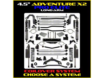 Rock Krawler 4.50-Inch Adventure X PRO ELITE Stage 2 Long-Arm Suspension Lift Kit with Coil-Overs (07-18 Jeep Wrangler JK 4-Door)