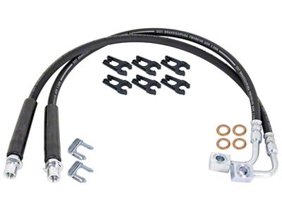 RockJock Extended Rear Braided Brake Hose Kit (20-25 Jeep Gladiator JT)