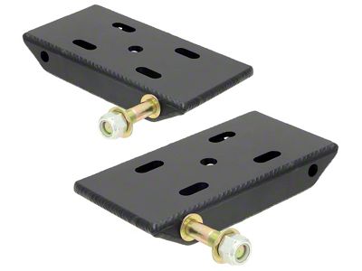 RockJock HD Front Leaf Spring Plates with Shock Mounts for 2-Inch Wide Springs (76-86 Jeep CJ7)