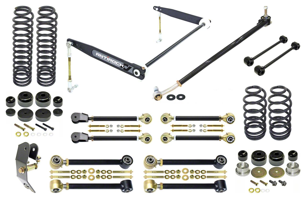 Antirock Double Shear End Link Bracket Kit Extends Arm Length 1.5 Inch Allows up to 1.25 Inch Link Offset Hardware Included Pair RockJock 4x4 main image 0