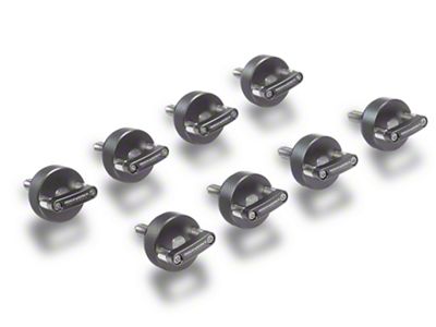 ROCKWORKX Hard Top Quick Removal D-Ring Thumb Screws; Gunmetal Grey (21-25 Bronco)
