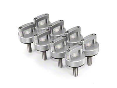 ROCKWORKX Hard Top Quick Removal D-Ring Thumb Screws; Silver (21-25 Bronco)