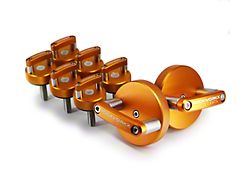 ROCKWORKX Freedom Hard Top Quick Release D-Ring Mounting Knobs and D-Ring Thumb Screws; Orange (07-18 Jeep Wrangler JK)