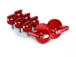 ROCKWORKX Freedom Hard Top Quick Release D-Ring Mounting Knobs and D-Ring Thumb Screws; Red (07-18 Jeep Wrangler JK)