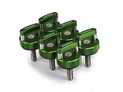 ROCKWORKX Hard Top Quick Removal D-Ring Thumb Screws; Green (07-25 Jeep Wrangler JK & JL)