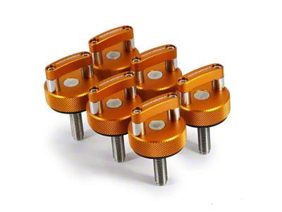 ROCKWORKX Hard Top Quick Removal D-Ring Thumb Screws; Orange (07-25 Jeep Wrangler JK & JL)