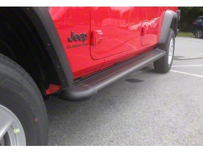 Romik RB2-T Running Boards; Black (20-25 Jeep Gladiator JT)
