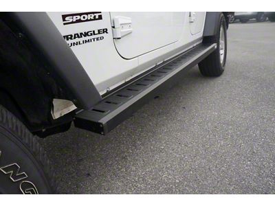 Romik ROF-T Running Boards; Black (18-25 Jeep Wrangler JL 4-Door)