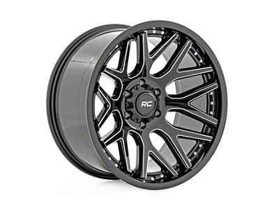 Rough Country 95 Series Gloss Black Machined 6-Lug Wheel; 22x10; -25mm Offset (04-15 Titan)