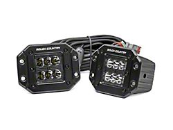 Rough Country 2-Inch Black Series Flush Mount LED Ditch Lights; Spot Beam (Universal; Some Adaptation May Be Required)