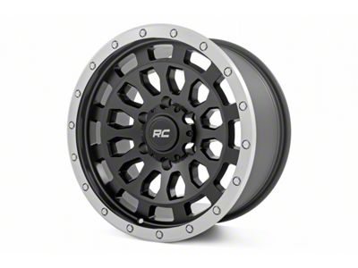 Rough Country 87 Series Simulated Beadlock Black Machined 6-Lug Wheel; 17x8.5; 0mm Offset (24-25 Tacoma)