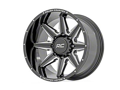 Rough Country 91 Series Gloss Black Milled 6-Lug Wheel; 20x12; -44mm Offset (24-25 Tacoma)