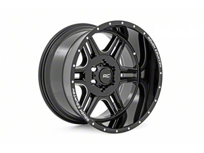 Rough Country 92 Series Gloss Black Machined 6-Lug Wheel; 18x9; 18mm Offset (24-25 Tacoma)