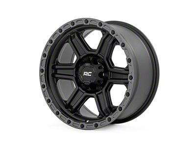 Rough Country 79 Series Semi Gloss Black with Gunmetal Ring 6-Lug Wheel; 17x8.5; 0mm Offset (03-09 4Runner)