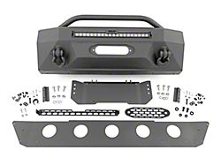 Rough Country Hybrid Front Bumper with 20-Inch Black Series Amber DRL LED Light Bar (14-20 4Runner, Excluding Limited)