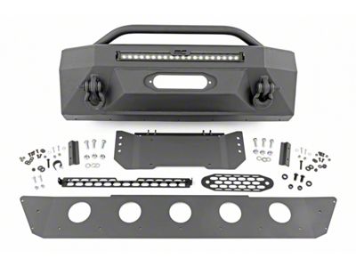 Rough Country Hybrid Front Bumper with 20-Inch Black Series White DRL LED Light Bar (14-24 4Runner, Excluding Limited)