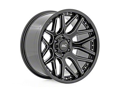 Rough Country 95 Series Gloss Black Machined 6-Lug Wheel; 20x10; -25mm Offset (10-24 4Runner)