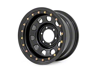 Rough Country Steel Simulated Bead Lock Gloss Black Wheel; 17x9; -12mm Offset (03-09 4Runner)