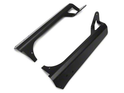 Rough Country 50-Inch LED Light Bar Upper Windshield Mounting Brackets; Black (97-06 Jeep Wrangler TJ)